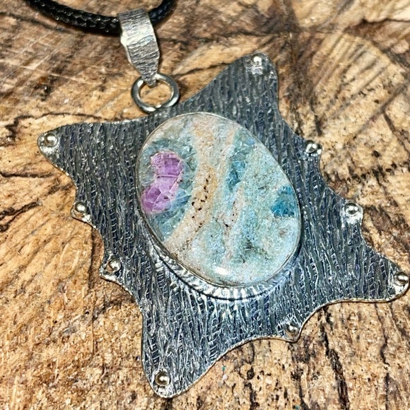 Ruby Fuschite Pendant 2” - Picture 4 of 7